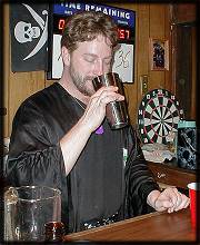 For some reason Porter like to check all drinks for poison